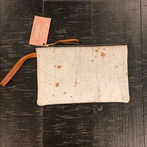 Real cowhide clutch/wristlet bag